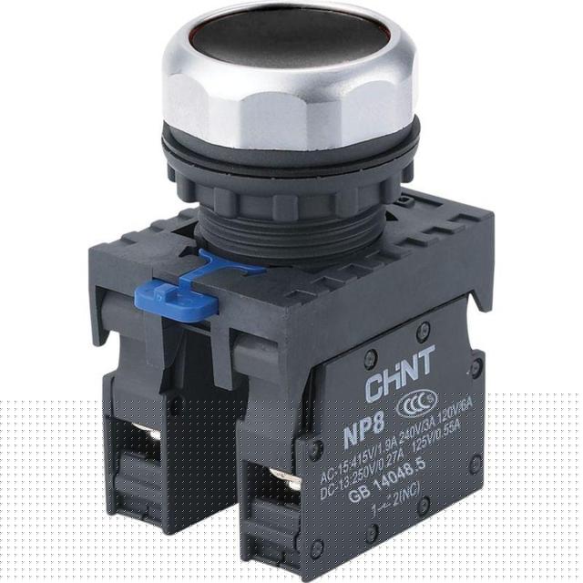 Кнопка управления NP8-11BN/2 без подсветки черн. 1НО+1НЗ IP65 (R) CHINT 667112