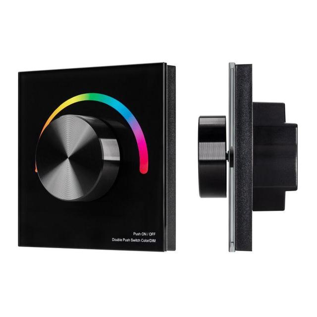 Панель SMART-P8-RGB-G-IN Black 12-24В 3х4А Rotary 2.4G IP20 пластик Arlight 033763