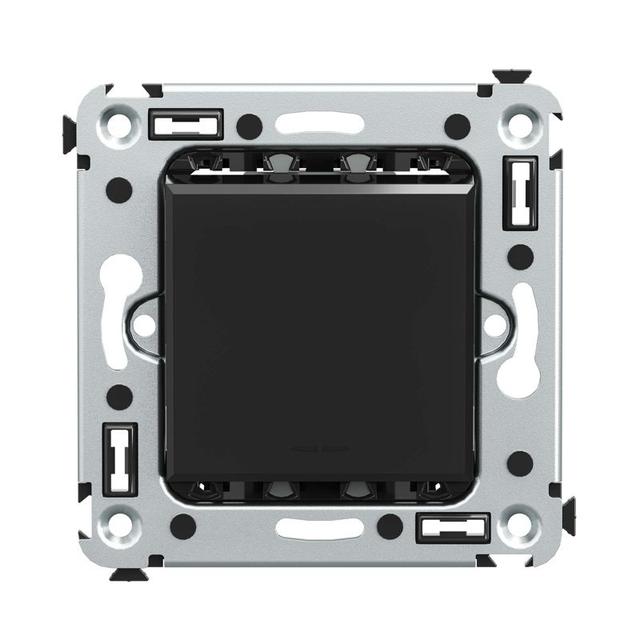 Переключатель 1-кл. 2мод. СП Avanti "Черный квадрат" 16А IP20 черн. DKC 4402113