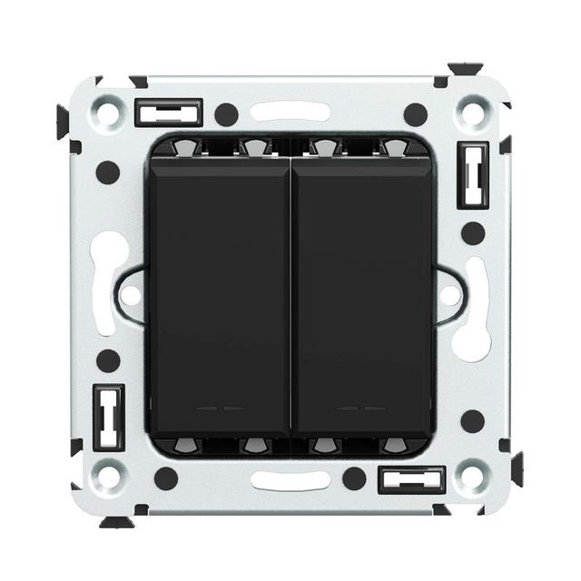 Выключатель 2-кл. СП Avanti "Черный матовый" DKC 4412104