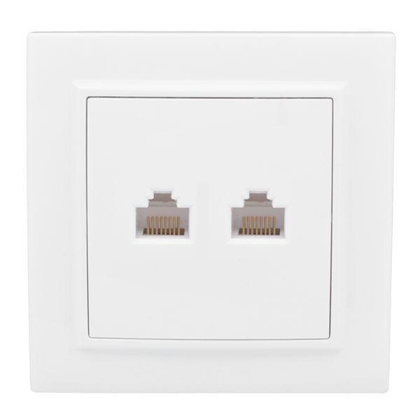 Розетка компьютерная + телефонная 2-м СП Минск RJ45 + Phone бел. Basic EKF ERK00-135-10