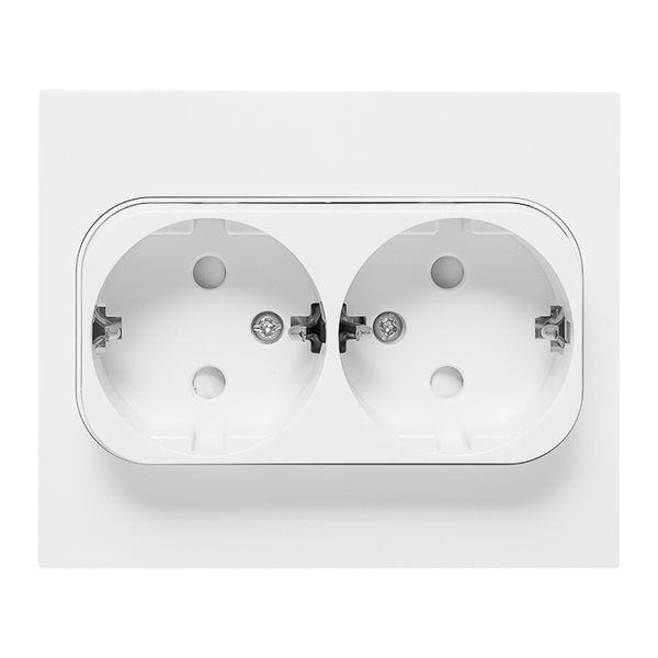 Розетка 2-м СП Стокгольм 16А IP20 с заземл. защ. шторки бел. PROxima EKF EXR16-128-10