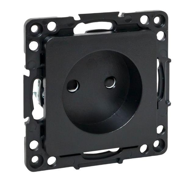 Розетка 1-м СП Стокгольм 10А IP20 без заземл. защ. шторки механизм черн. PROxima EKF EZR10-022-10