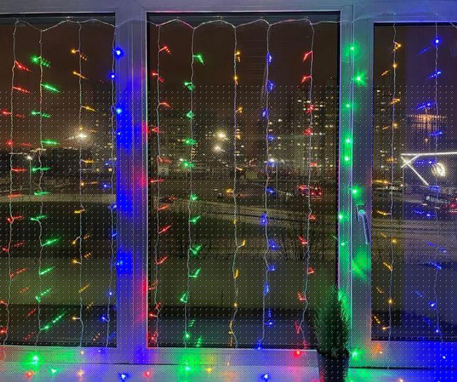 Гирлянда светодиодная "Дождь/Занавес" 1.8мх1.5м 156LED 8 режимов 220В IP20 мультиколор ЭРА Б0041900