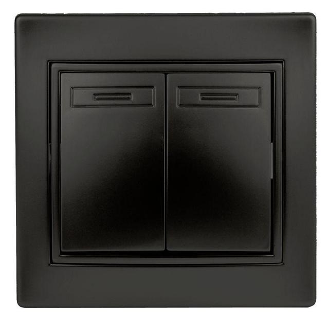 Выключатель 2-кл. 2мод. СП Plano 10А IP20 1-104-05 250В антрацит Intro Б0044563