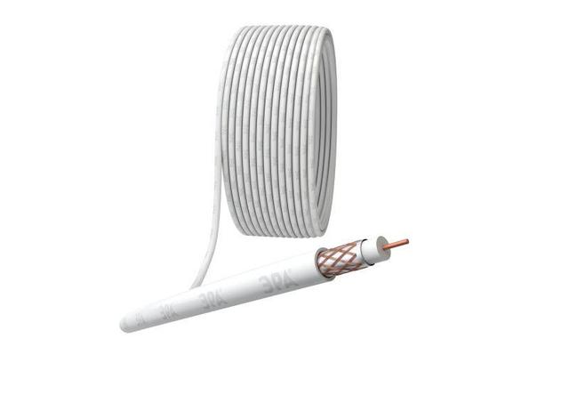 Кабель коаксиальный RG-6U Cu/(оплетка Cu 64%) PVC 75Ом бел. 100м Эра Б0044603