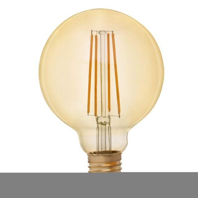 Лампа светодиодная филаментная F-LED G95-7W-824-E27 7Вт G95 шар золотая 2400К тепл. бел. E27 Эра Б0047662