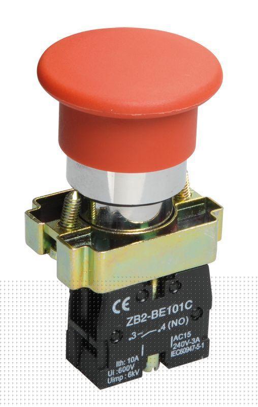 Кнопка управления "Грибок" LAY5-BC41 1з без подсветки красн. IEK BBG70-BC-K04