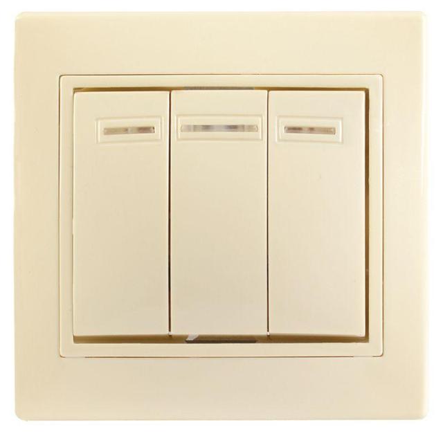 Выключатель 3-кл. СП Кварта 10А IP20 ВС10-3-1-ККм крем. IEK EVK31-K33-10-DM