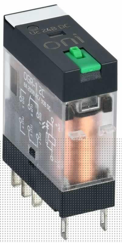 Реле общего назначения OGR-1 2C 24В DC с LED и тест. кнопкой ONI OGR-1-2C-DC24V-L-B