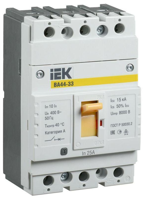 Выключатель автоматический 3п 25А 15кА ВА44 33 IEK SVA4410-3-0025