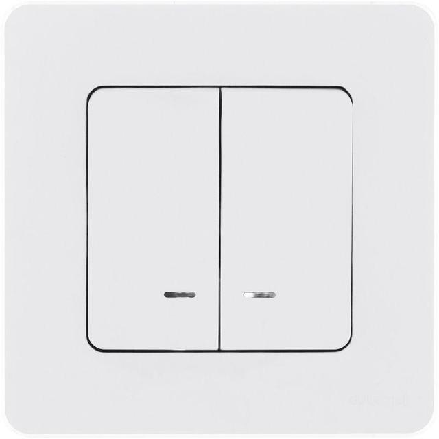Выключатель 2-кл. Inspiria 10А IP20 250В 10AX с подсветкой/индикацией механизм бел. Leg 673630
