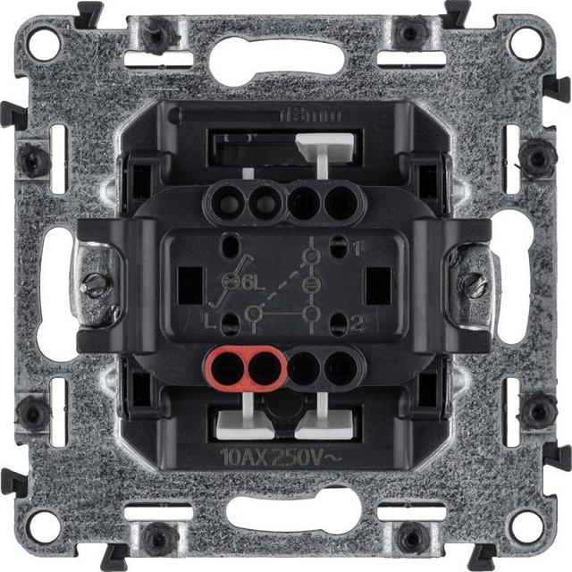 Переключатель 1-кл. СП Valena Allure 10А IP20 250В 10AX с подсветкой с лицев. панелью безвинтов. зажимы механизм сл. кость Leg 752826