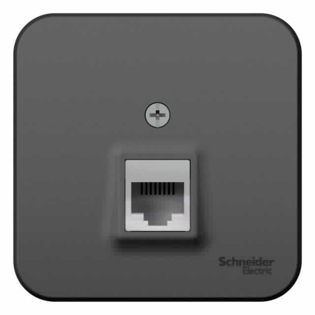 Розетка компьютерная 1-м ОП Blanca RJ45 кат.5E с изолир. пластиной антрацит SE BLNIA045006