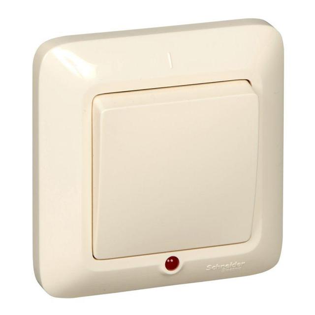 Выключатель 1-кл. СП Прима 6А IP20 с индикацией сл. кость (опт. упак.) SchE S16-053-S