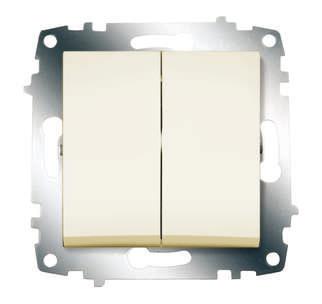 Выключатель 2-кл. 1мод. СП Cosmo 10А IP20 механизм крем. ABB 619-010300-202