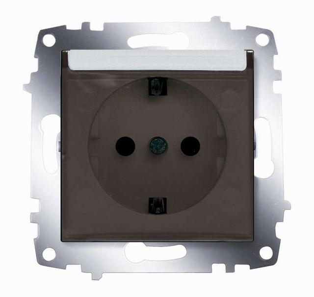 Розетка 1-м СП Cosmo 16А IP20 с заземл. с крышкой механизм алюм. ABB 619-011000-218