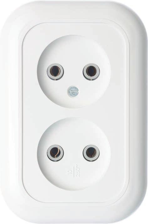 Розетка 2-м СП Валентина РС10-393 10А IP20 бел. Кунцево 5449