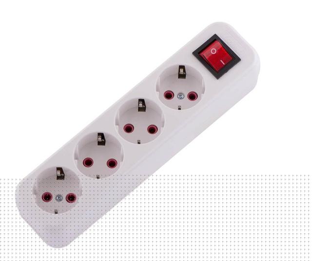Колодка удлинителя 4-м с заземл. Lila с выкл. LEZARD 720-0400-402