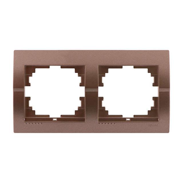 Рамка 2-м Deriy горизонт. свет. корич. LEZARD 702-3100-147