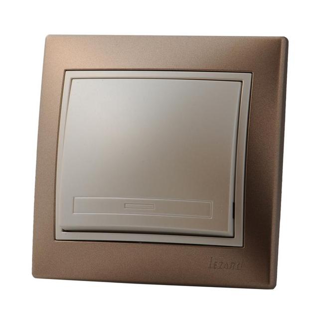 Выключатель 1-кл. СП Mira 10А со вставкой свет. корич./жемчуж./бел. перламутр. LEZARD 701-3130-100