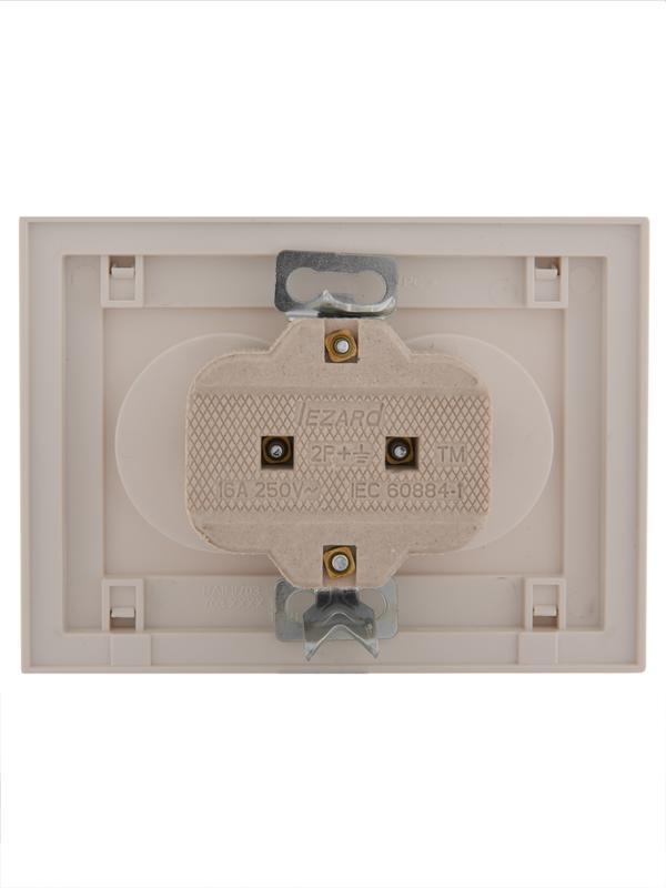 Розетка 2-м СП Rain 16А IP20 без заземл. керамика бел. LEZARD 703-0202-128