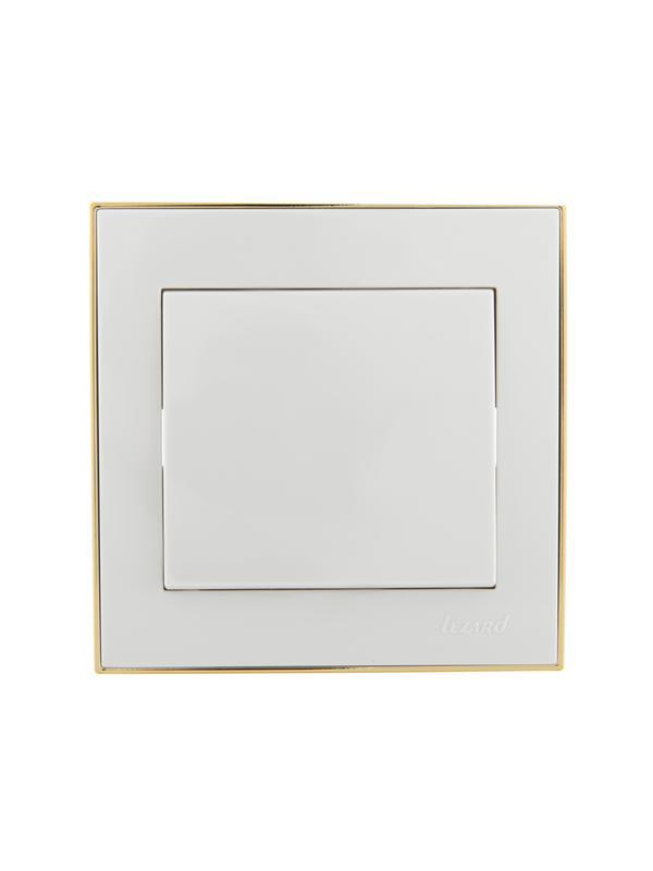 Выключатель 1-кл. СП Rain 10А IP20 с зол. боковой вставкой бел. LEZARD 703-0226-100