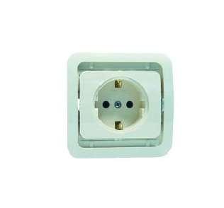 Розетка 1-м СП Mimoza 10А с заземл. без вставки бел. Makel 22008