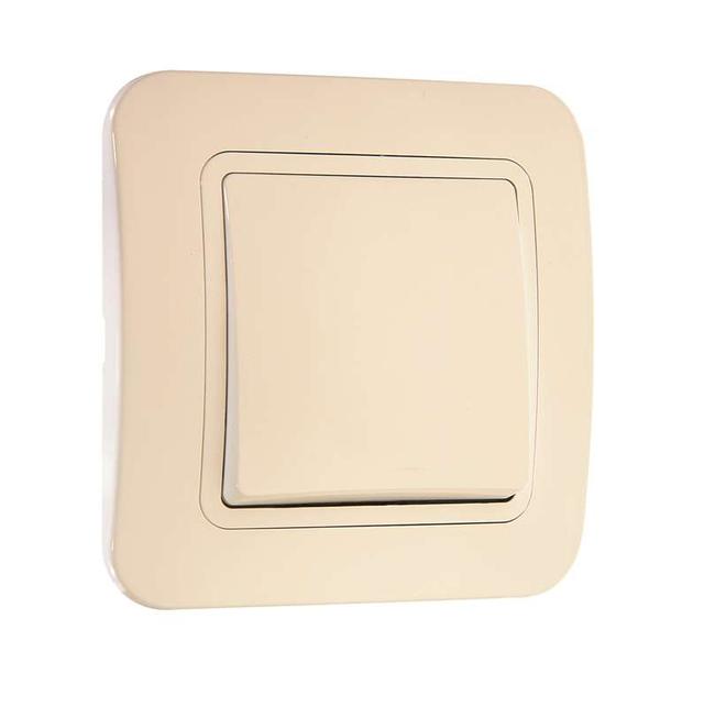 Выключатель 1-кл. СП Lillium 10А IP20 крем. Makel 70201