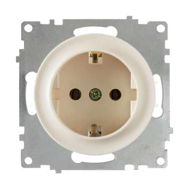 Розетка 1-м СП Florence 16А IP20 с заземл. винтов. контакты механизм беж. (1E10201301) OneKeyElectro 2172788