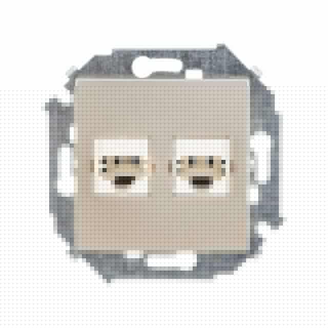 Розетка телефонная 2-м Simon 15 RJ11 винтов. зажим механизм шампань Simon 1591589-034
