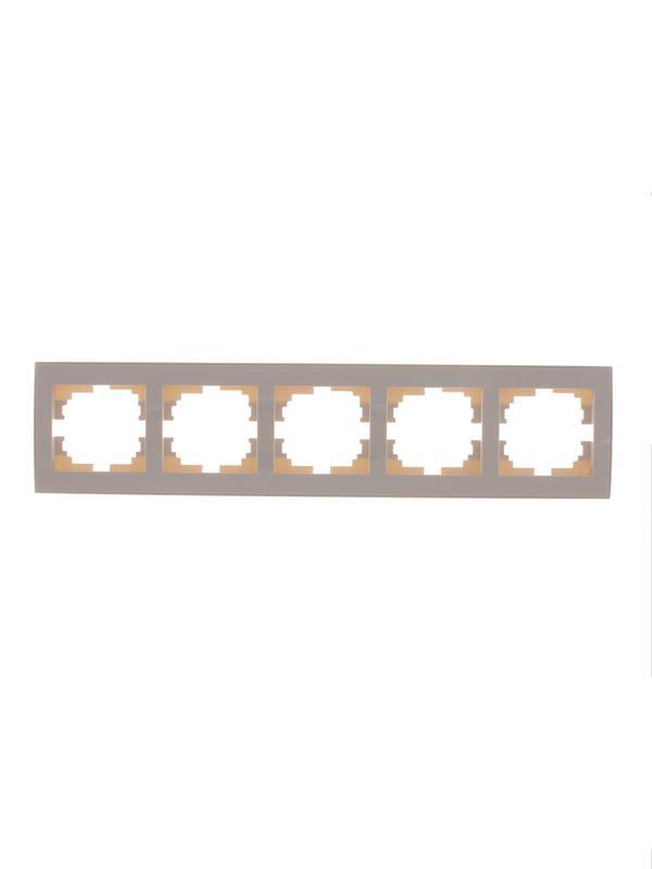 Рамка 5-м Rain горизонт. с боковой вставкой крем. LEZARD 703-0303-150