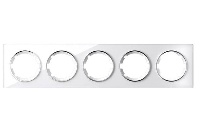 Рамка 5-м Garda горизонт. стеклянная бел. 2E52501300 OneKeyElectro 2234928